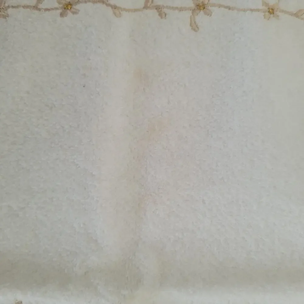 Anna Sui Cotton 100% Small Towel Mini White Place Mat Washcloth Square Embroider